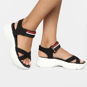 FASHIONNOVA spartan black sandal
